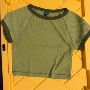 Wild Fable Green Ribbed Crop Top